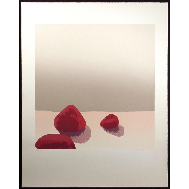 "Red Rocks - Still Life" Unframed limited edition serigraph by American Artist Nancy Denison. Hand signed, titled, dated...