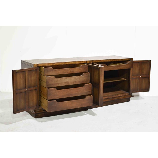 Mid 20th Century Mid Century Hollywood Regency Burl Wood Credenza by Mastercraft For Sale - Image 5 of 12