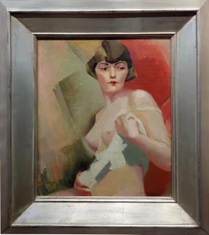 Reva Jackman Student of André Lhote 1927 Cubist Portrait of a Nude Female-Oil Painting