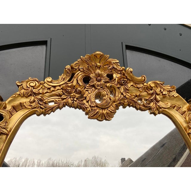 1970s Italian Baroque Gilt Beech Pink Marble Console & Mirror – 2 Pc For Sale - Image 17 of 18