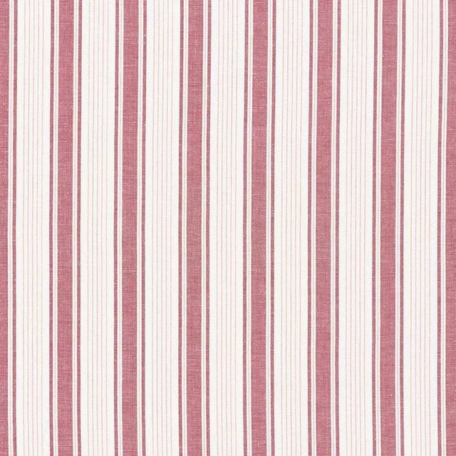 Modern Schumacher X Mark D. Sikes Ojai Stripe in Red Fabric For Sale - Image 3 of 3