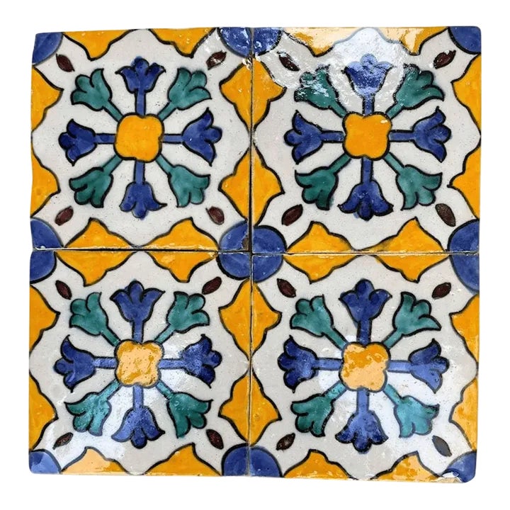 Society6 ケース Cornflower Blue Moroccan Hand Painted Handmade-tile-decorative-