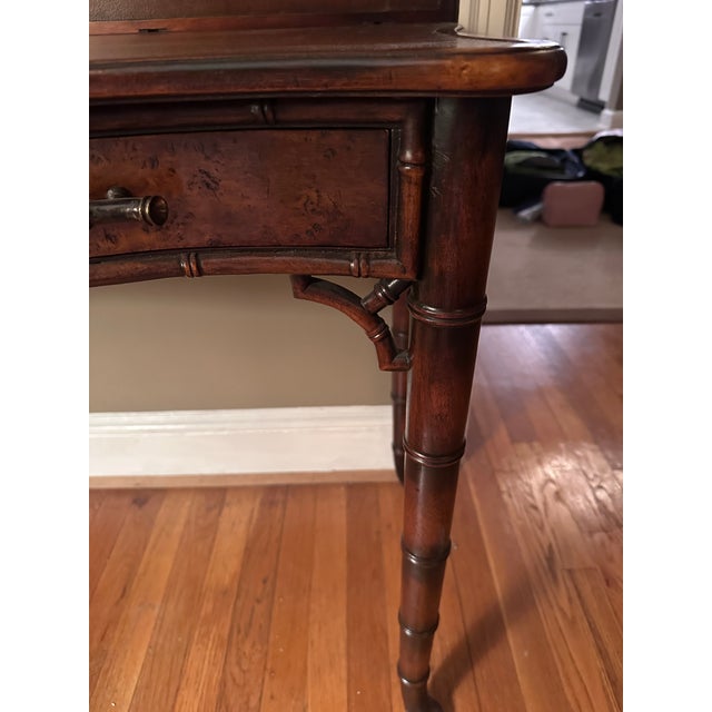 Foldable Theodore Alexander Leather Top Game Table For Sale - Image 9 of 12