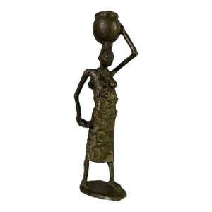 Vintage African Ethnic Bronze Carving Sculpture