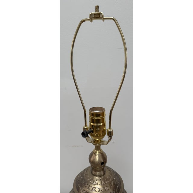 19th Century Anglo-Indian Brass Canister Converted to a Table Lamp For Sale - Image 9 of 12