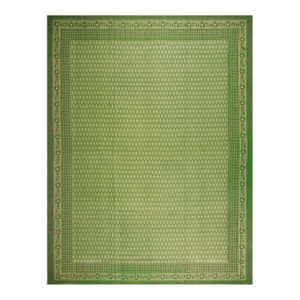 Splendid Green Color With Small Ikat Pattern Design Antique Ingrain Rug