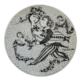 1960s Bjorn Wiinblad Ceramic Wall Plaque "Marts Victoire" Denmark - March For Sale