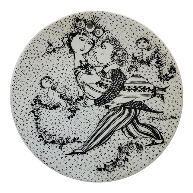 1960s Bjorn Wiinblad Ceramic Wall Plaque "Marts Victoire" Denmark - March For Sale