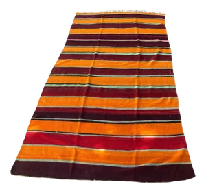 1960s Moroccan Vintage Flat-Weave Berber Rug