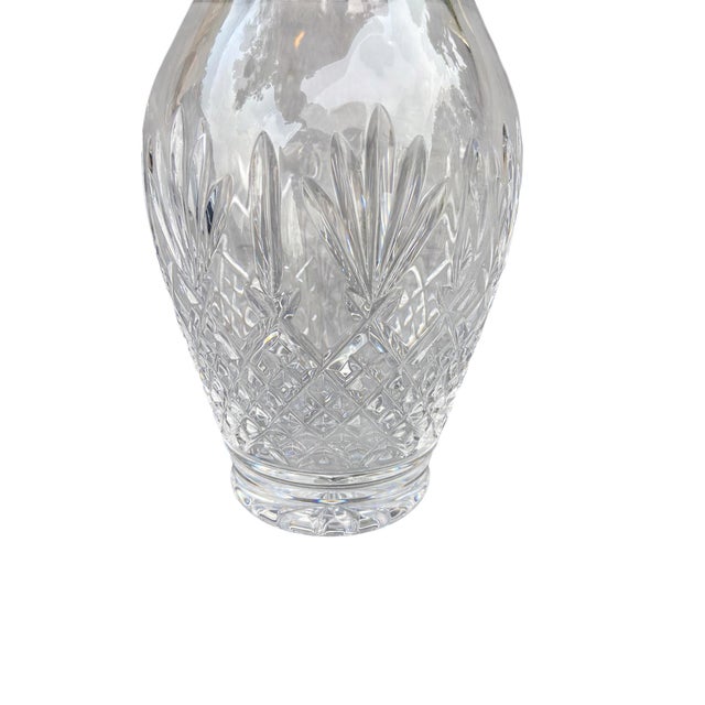 2000 - 2009 Vintage Waterford Crystal Killarney Pattern 10" Flared Centerpiece Vase (Signed Seahorse Mark) For Sale - Image 5 of 8