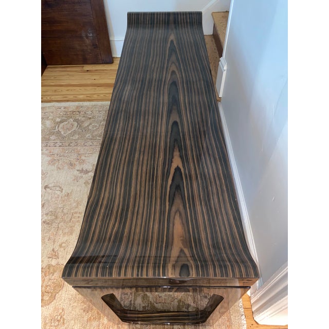 Art Deco Macassar Veneer Lacquered Console For Sale - Image 4 of 11