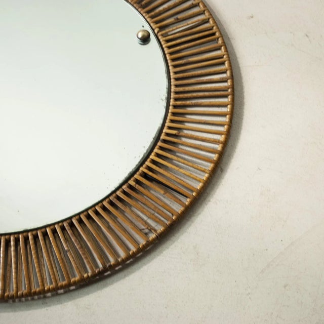Tan Italian Wrought Iron Bamboo Mirror Frame, 1950s For Sale - Image 8 of 9