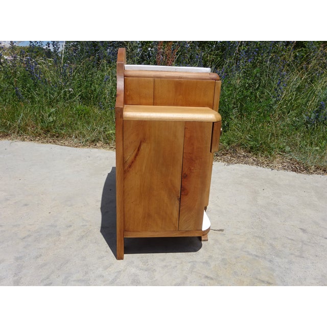 Large Art Deco Bedside Table in Light Wood, 1930s For Sale - Image 15 of 18