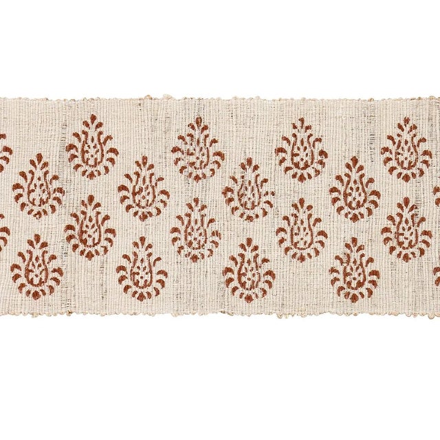 Schumacher Sample - Schumacher Leila Hand Block Matka Tape in Sienna For Sale - Image 4 of 4