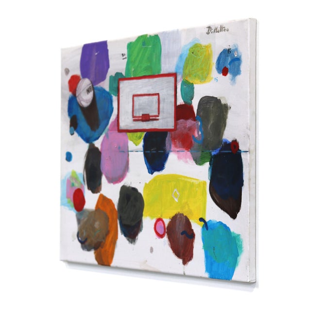 Abstract Nba Play 2 - Original Basketball Pop Art Acrylic Painting on Canvas For Sale - Image 3 of 9