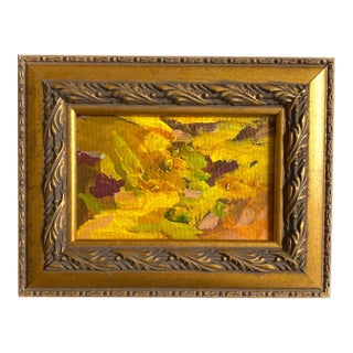 "Dry Leaves" 2025 Framed Mini Painting With Vintage Frame For Sale