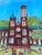 Large Framed Colorful Illustrated Artwork of Smithsonian by Susan Pear Meisel, 1970s For Sale - Image 4 of 12