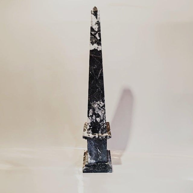 Vintage Big Obelisk in Aquitaine Marble. 1960s, made in Italy. Hand Carved, Perfect condition. Measures: 11 x 11 x 57 h...