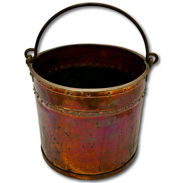 Outstanding & Rare Large Antique American Hand Wrought Heavy Solid Copper Farm Utility Pail - Bucket Dated 1849 For Sale - Image 16 of 18
