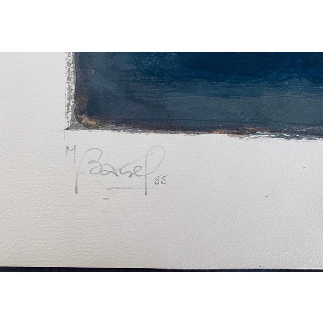 Moses Bagel BahelferPolish French Judaica Watercolor Gouache Painting Original Bauhaus Yiddish Art, 1988 For Sale In Miami - Image 6 of 6