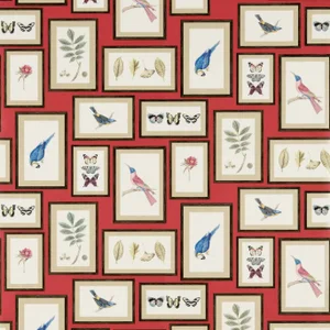 Sanderson Picture Gallery Wallpaper in Red/Multi - a Sample