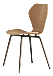 Ka237 Contract Natural Oak and Powder-Coated Steel Dining Chair by Vzor