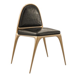 "Phantom" Chair, With Bronze and Tailor Made Leather For Sale