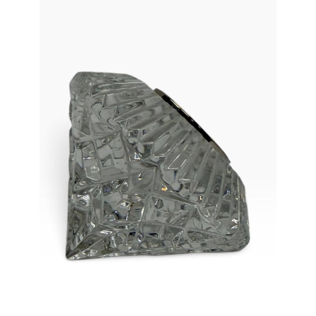 Waterford Vintage Waterford Crystal "Lismore Diamond" Octagonal Desk Clock & Paperweight For Sale - Image 4 of 6