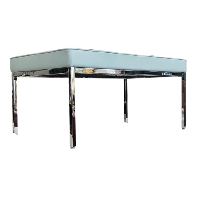 Modern Florence Knoll™ Two Seat Bench "Cabana" Leather- Signed For Sale - Image 3 of 10