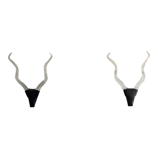 1970s Antelope Head Light Sculptures - a Pair For Sale