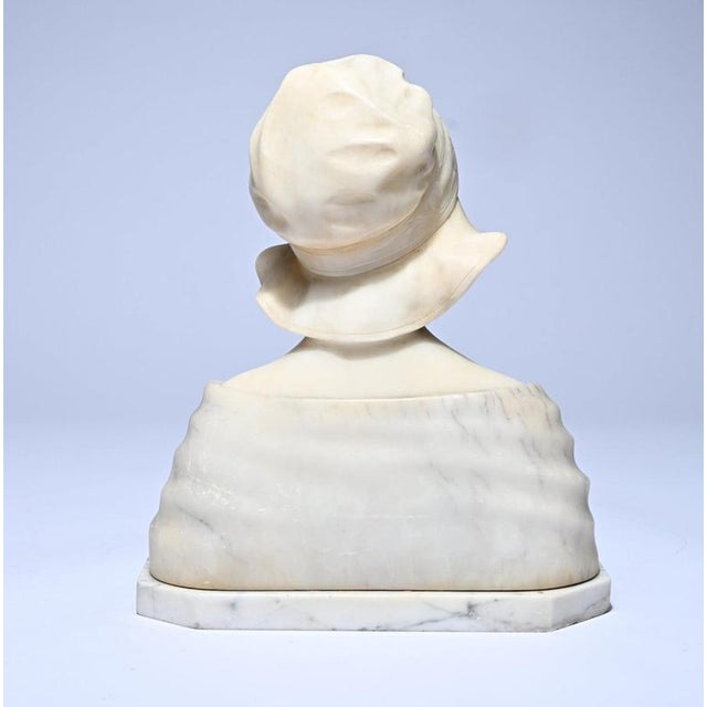 Gustave van Vaerenbergh, Bust of a Young Girl, Marble For Sale - Image 4 of 8