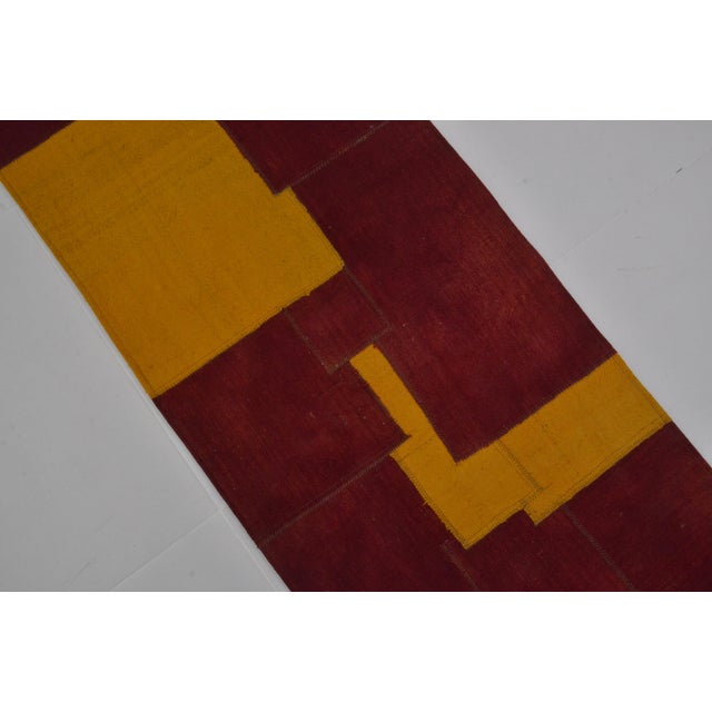 Red 1960s Oushak Anatolian Wool Kilim Runner For Sale - Image 8 of 9