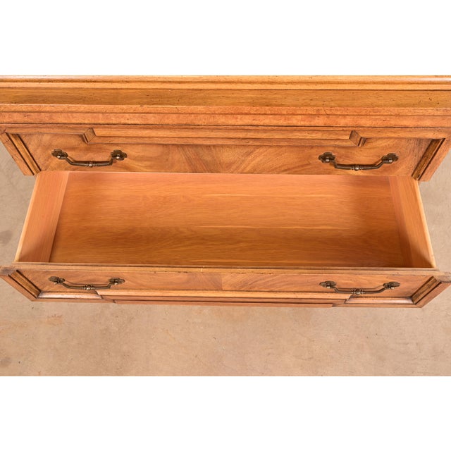 Thomasville French Regency Louis XVI Walnut and Burl Wood Gentleman's Chest, Circa 1960s For Sale - Image 9 of 15