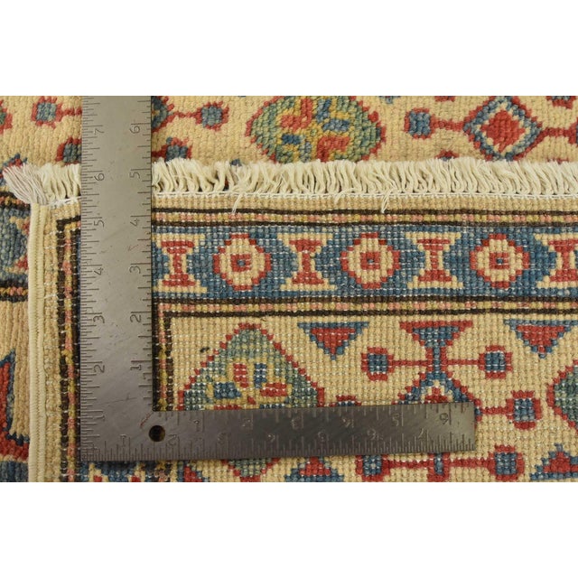 Kazak Rug 3’4” X 4’11” Beige Wool Tribal Hand-Knotted Oriental Carpet For Sale - Image 11 of 11