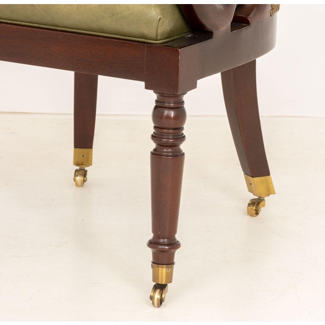Late 20th Century Hancock & Moore Leather Upholstered Jockey Club Chair For Sale - Image 5 of 8