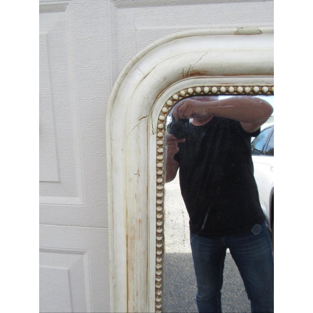 Antique French painted Louis Philippe mirror, c.1850 An original painted Louis Philippe mirror in antique white/cream with...