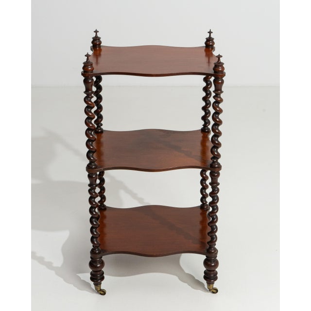 19th Century Victorian Three-Tier Wooden Etagere Shelf For Sale In Greensboro - Image 6 of 14