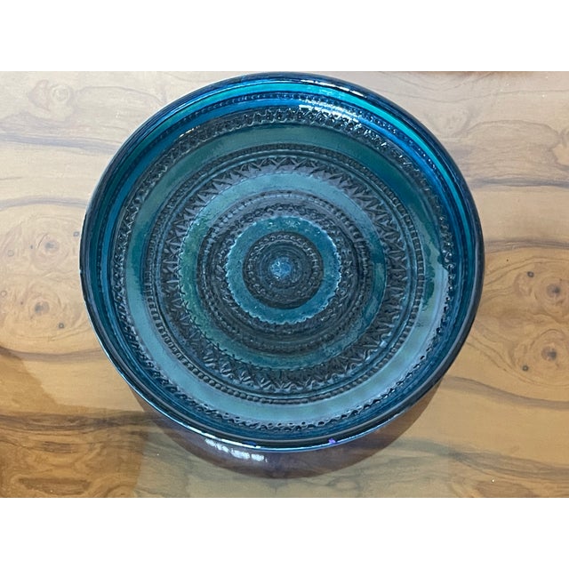 1950s Mid Century Aldo Londi Bitossi Rimini Blue Glazed Ceramic Centerpiece Bowl For Sale - Image 5 of 8
