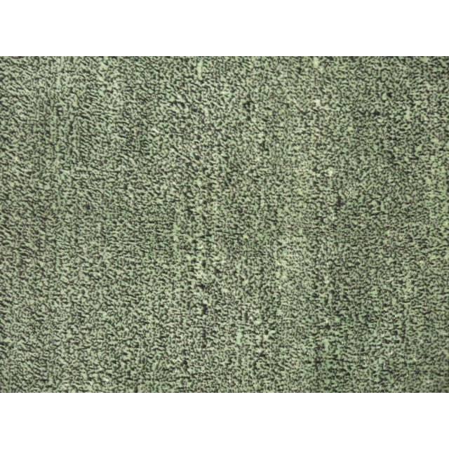 Contemporary Emerald Green Vintage Modernist Minimalist Turkish Anatolian Carpet For Sale - Image 3 of 6