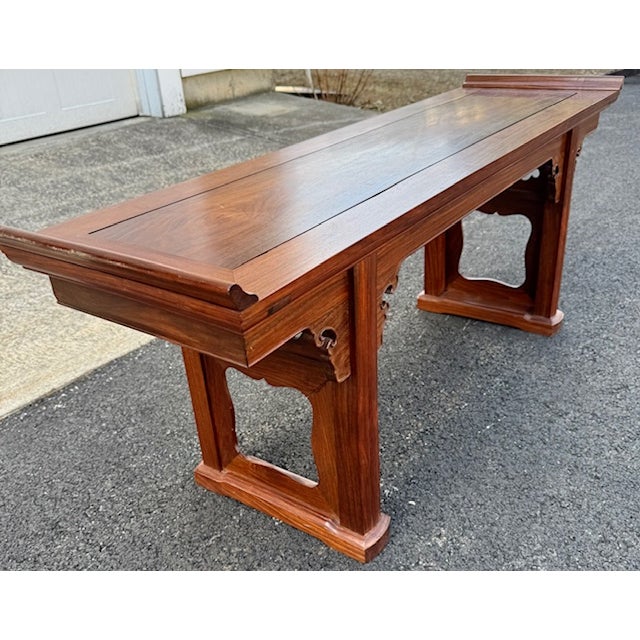 Asian Late 20th Century Asian Rosewood Bench or Low Table For Sale - Image 3 of 10