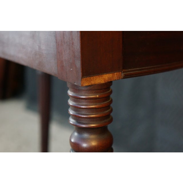 Antique Early 19th C. American Federal Serpentine Mahogany Console Game Table For Sale - Image 13 of 18