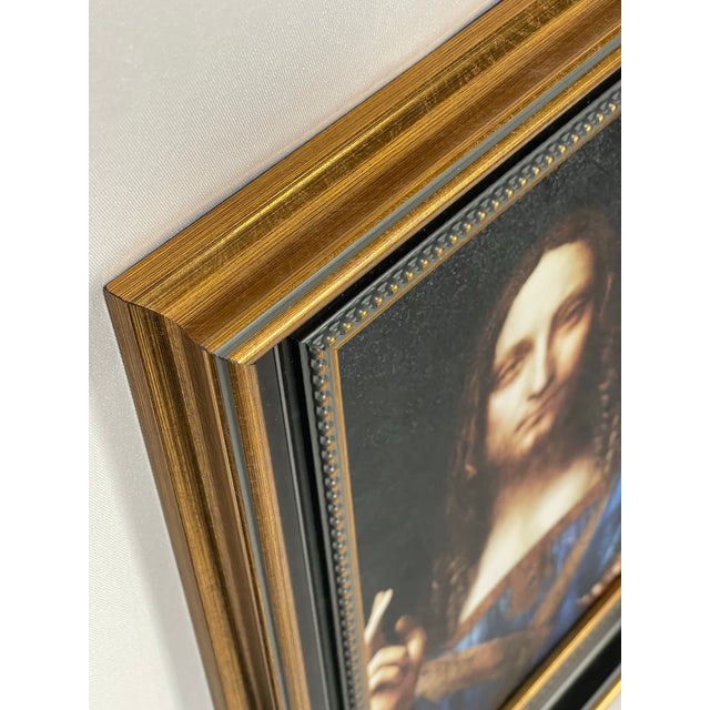 Salvator Mundi After Leonardo Da Vinci – Hand-Textured Fine Art Print For Sale - Image 4 of 11