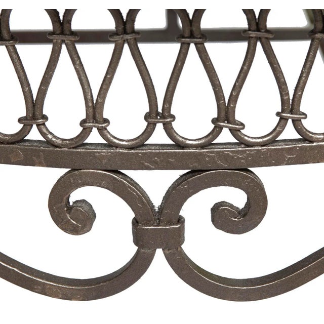 20th Century, Iron Console Carrara Marble Top For Sale - Image 10 of 10