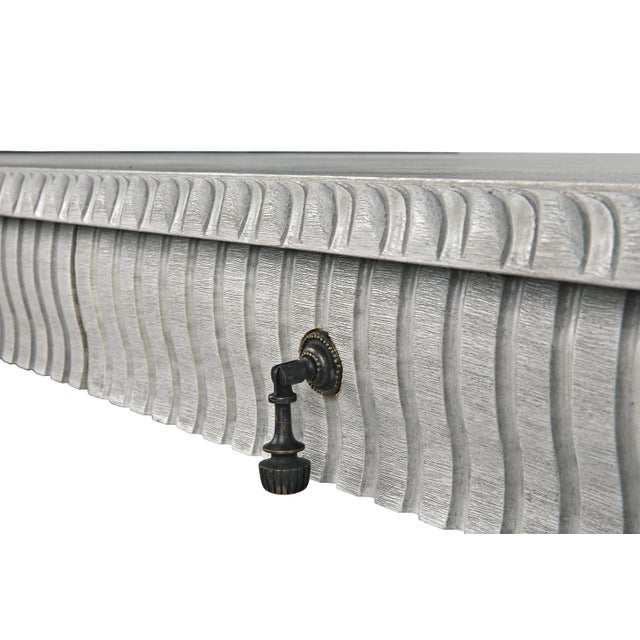 Wood Portuguese Desk, Distressed Grey For Sale - Image 7 of 10