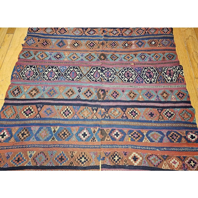 Antique Caucasian Shirvan Kilim, Handwoven Wool, Allover Geometric Pattern, 1880s, 5' x 10' For Sale - Image 13 of 16