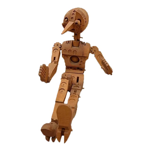 Ferdinand Codognotto, Technological Pinocchio, Wooden Sculpture, 2007/2008 For Sale