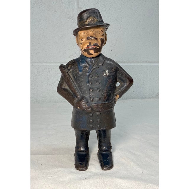 Antique 1900 Cast Iron Still Coin Bank Mulligan the Policeman Cop Bennet & Fish For Sale In New York - Image 6 of 11