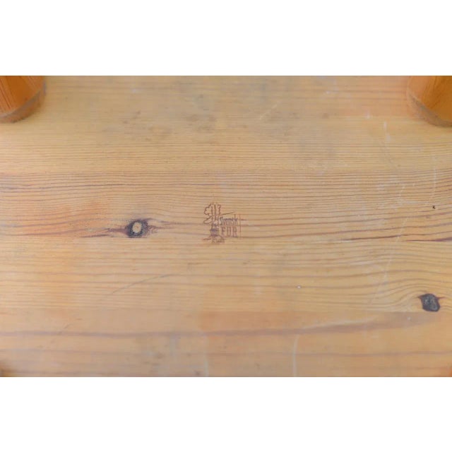 Brown Visingsö Stool by Carl Malmsten for Svensk Fur, 1953 For Sale - Image 8 of 9