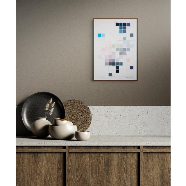 Abstract Contemporary Abstract Pencil and Acrylic on Fabriano-Pittura Paper "Sinnliche Komposition 36" by Kyong Lee For Sale - Image 3 of 4