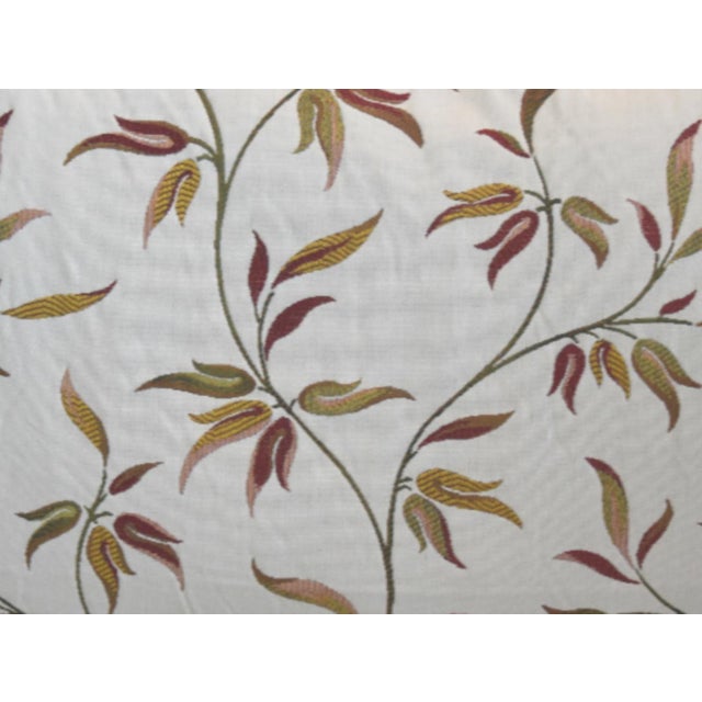 French Country Designer Trailing Embroidered Leaves Pillow With Feather and Down Insert For Sale - Image 3 of 6